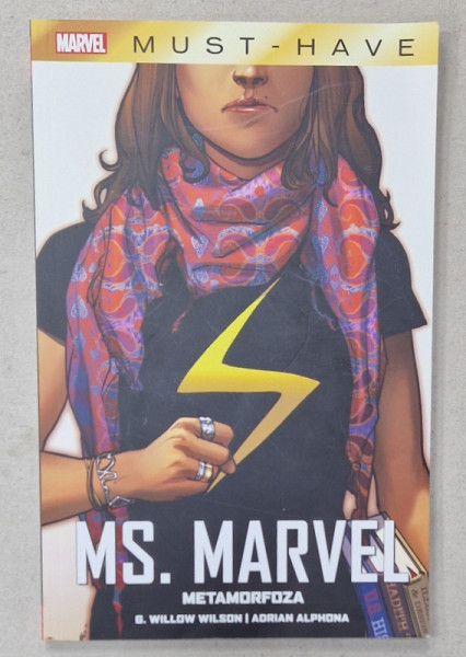 MS. MARVEL , METAMORFOZA de G. WILLOW WILSON , desen ADRIAN ALPHONA , BENZI DESENATE CU TEXT IN LIMBA ROMANA , 2021