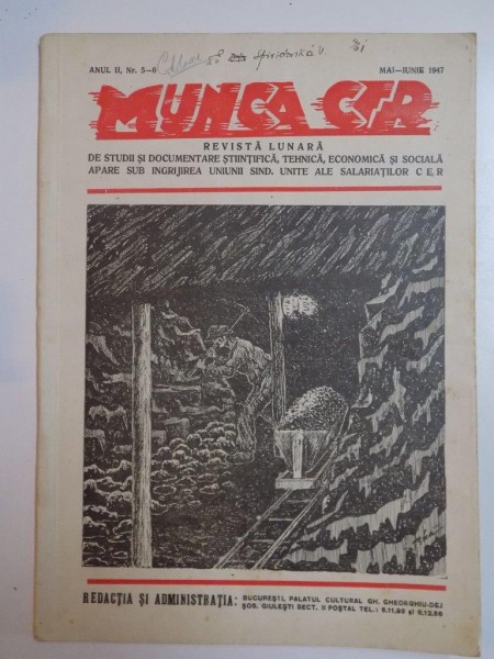 MUNCA CFR, ANUL II, NR. 5-6, MAI-IUNIE 1947