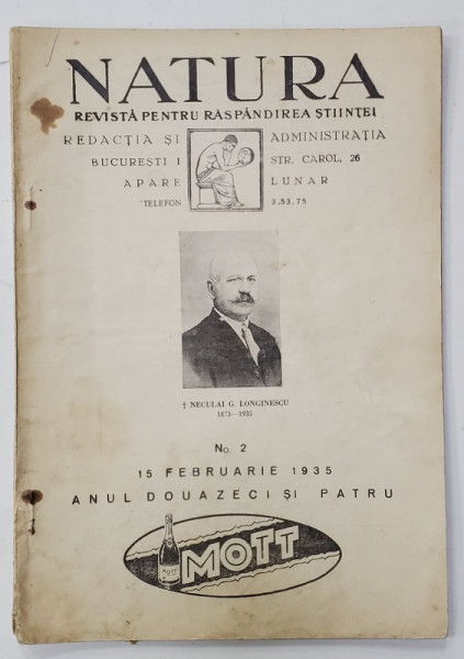 NATURA , REVISTA PENTRU RASPANDIREA STIINTELOR , Nr. 2 , 1935