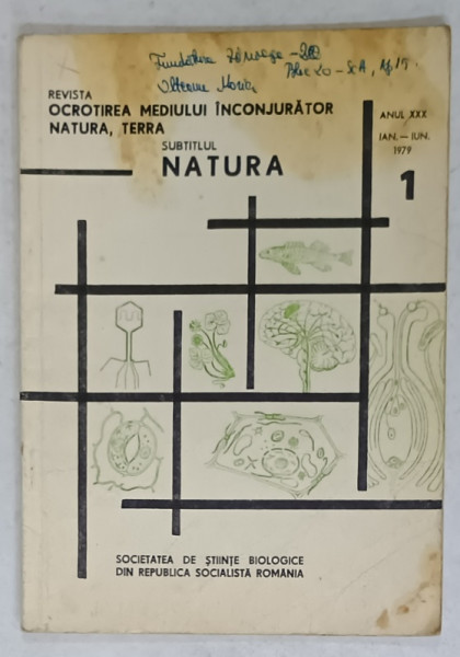 NATURA , REVISTA SOCIETATII DE STIINTE  BIOLOGICE DIN R.S.R. , NR. 1 , 1979