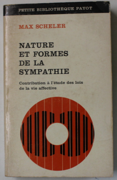 NATURE ET FORMES DE LA SYMPATHIE par MAX SCHELER , 1971