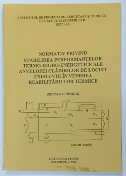 NORMATIV PRIVIND STABILIREA  PERFOMANTELOR ....ALE ANVELOPEI CLADIRILOR DE LOCUIT EXISTENTE IN VEDEREA  REABILITARII LOR TERMICE , 2004