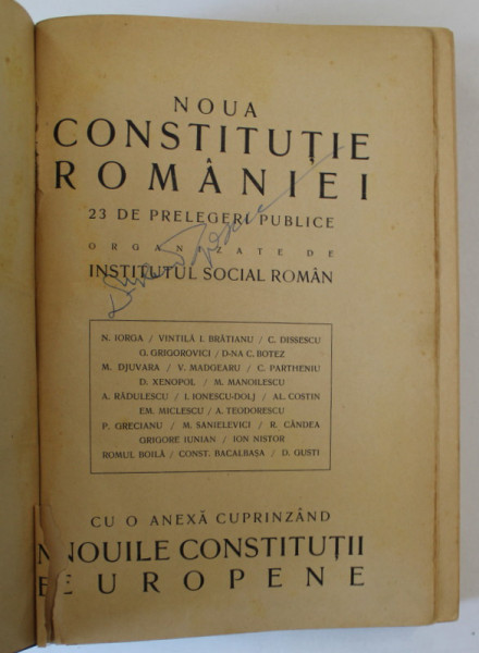 NOUA CONSTITUTIE A ROMANIEI SI NOILE CONSTITUTII EUROPENE