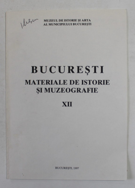 O MEDALIE INEDITA A PRINCIPELUI MOLDOVEI MIHAIL STURDZA - 1839 - SERIA ' BUCURESTI - MATERIALE DE ISTORIE SI MUZEOGRAFIE'  , NR. XII , 1997