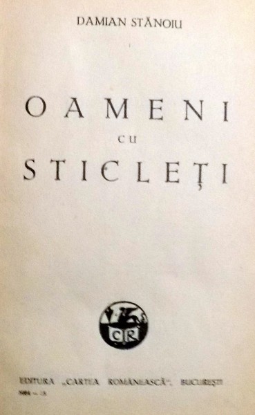 OAMENI CU STICLETI de DAMIAN STANOIU , 1935