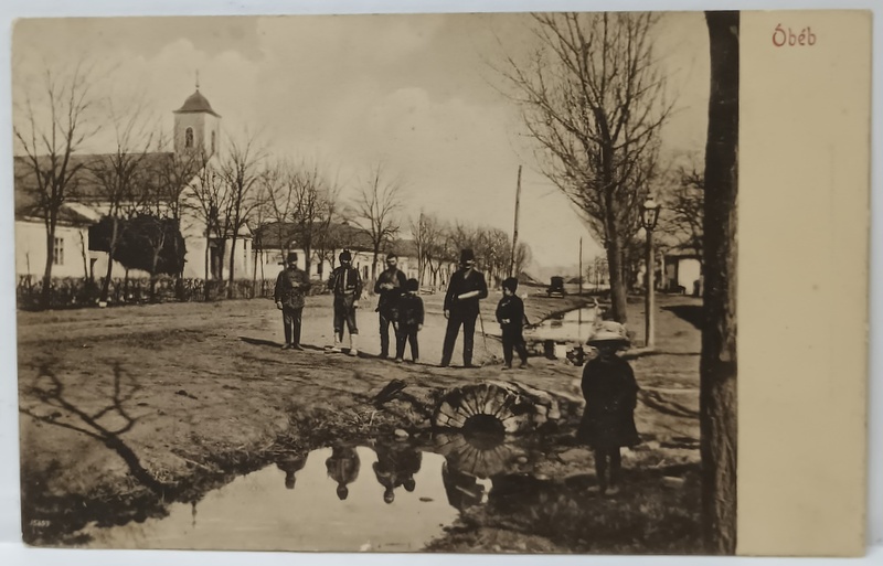 OBEB , LOCALNICI PE STRADA PRINCIPALA , CARTE POSTALA ILUSTRATA , 1916