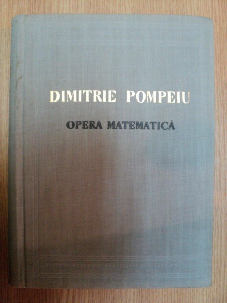 OPERA MATEMATICA de DIMITRIE POMPEIU , 1959