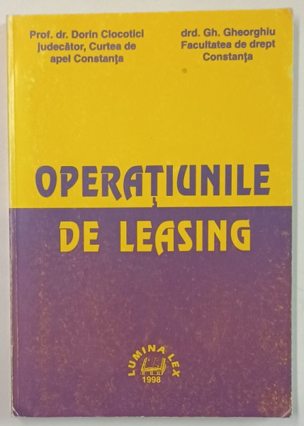 OPERATIUNILE DE LEASING de DORIN CLOCOTICI si GH. GHEORGHIU , 1998