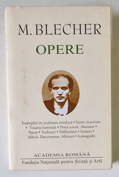 OPERE de M. BLECHER , 2017 *BIBLIOTECA ACADEMIA ROMANA