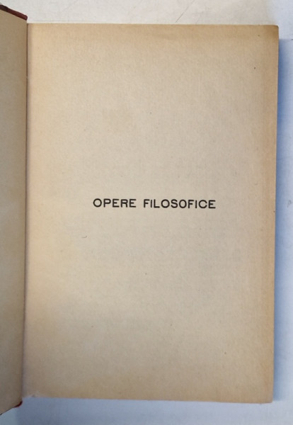 OPERE FILOSOFICE-VASILE CONTA , LIPSA PAGINA DE TITLU