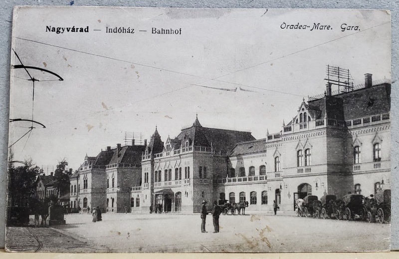 ORADEA - MARE - GARA , CARTE POSTALA , 1924