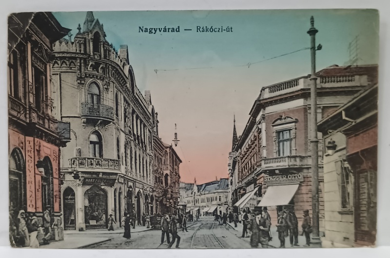 ORADEA , STRADA  RAKOCZI , CARTE POSTALA ILUSTRATA , 1914