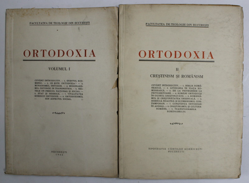 ORTODOXIA, CICLU DE CONFERINTE , VOLUMELE I - II , 1942