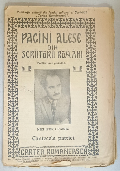 PAGINI  ALESE DIN SCRIITORII ROMANI ,  PUBLICATIUNE PERIODICA ,no. 189 , INTERBELICA