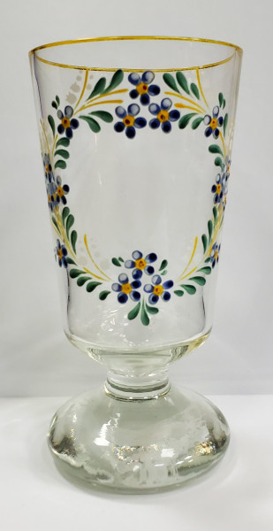 Pahar cu picior pictat manual, Secol 19