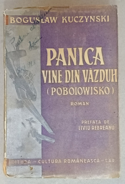 PANICA VINE DIN VAZDUH ( POBOIOWISKO )  , roman de BOGUSLAW KUCZYNSKI , ROMANUL TRAGEDIEI POLONE , 1941