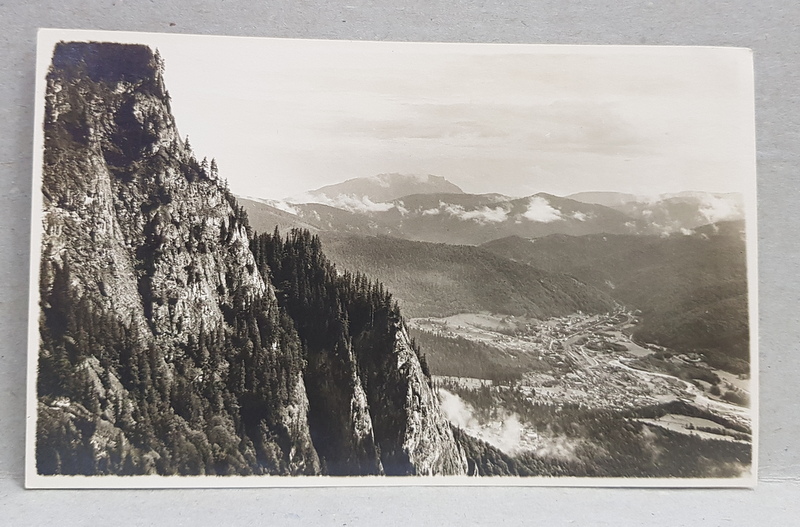 PANORAMA VAII PRAHOVEI VAZUTA DIN MUNTII BUCEGI , FOTOGRAFIE TIP CARTE POSTALA , MONOCROMA, NECIRCULATA , PERIOADA INTERBELICA