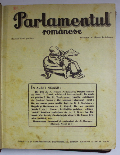 PARLAMENTUL ROMANESC , REVISTA LUMII POLITICE , COLEGAT DE 22 NUMERE , IANUARIE - DECEMBRIE 1933