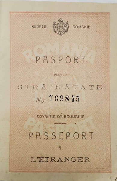 PASAPORT PENTRU STRAINATATE , EMIS DE REGATUL ROMANIEI , 1930