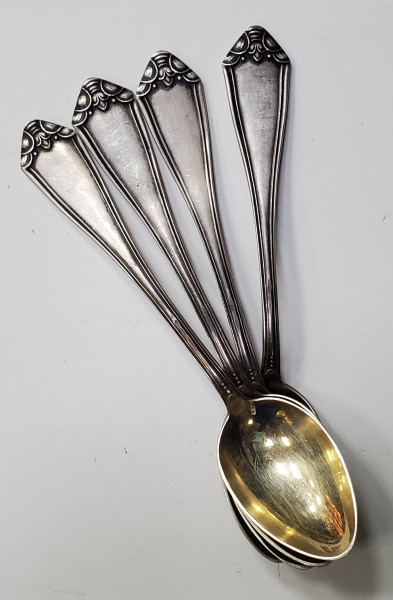 Patru lingurite pentru desert din argint, Romania, Perioada Interbelica