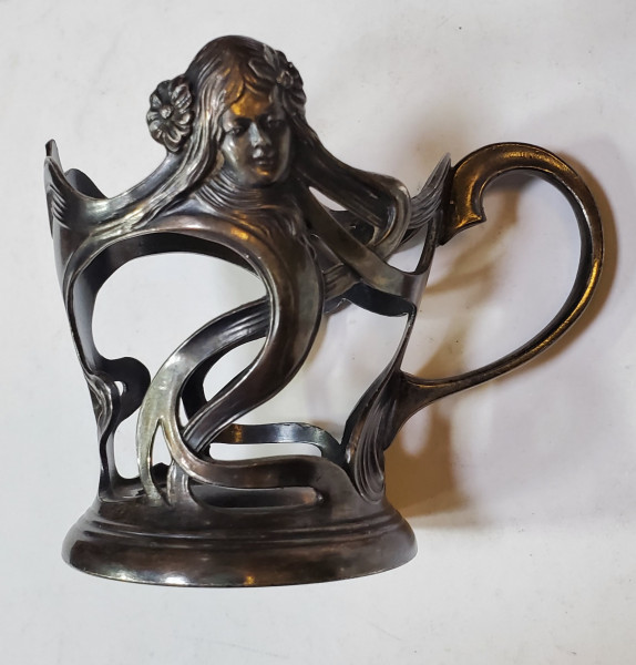 Patru suporturi WMF pentru pahare de ceai, stil Art Nouveau ,cca. 1906