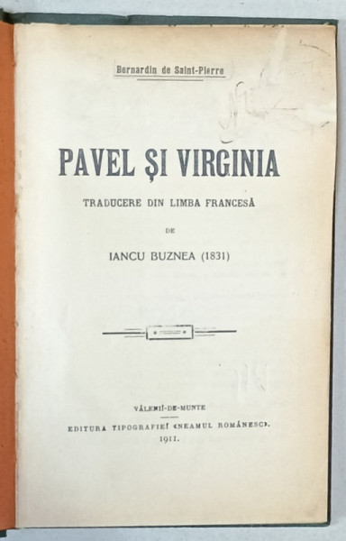 PAVEL SI VIRGINIA de BERNARDIN DE SAINTE - PIERRE , 1911