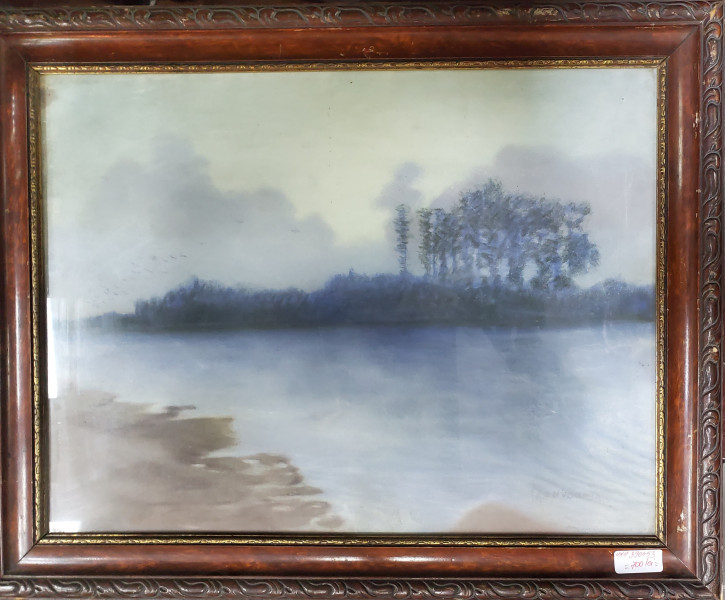 Peisaj cu lac - Semnat indescifrabil