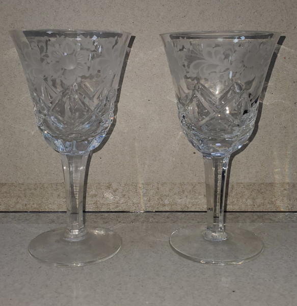 Pereche de pahar din cristal pentru servit bauturi aperitiv, Secol XX