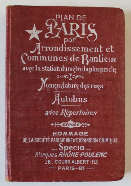 PLAN DE PARIS PAR ARRONDISSEMENT ET COMMUNES DE BANLIEU ..., EDITIE INTERBELICA