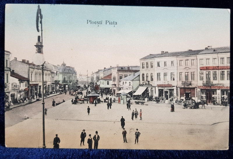 PLOESTI , PIATA , CARTE POSTALA ILUSTRATA , CIRCULATA , 1909