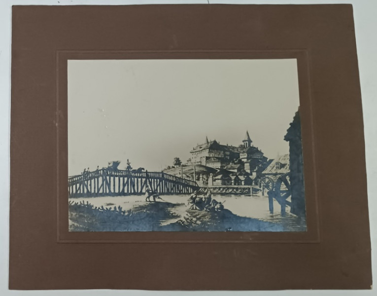PODUL PESTE DAMBOVITA CATRE MANASTIREA MIHAI VODA , BUCURESTI , 1793 , desen de LUIGI  MAYER , FOTOREPRODUCERE , PERIOADA  INTERBELICA