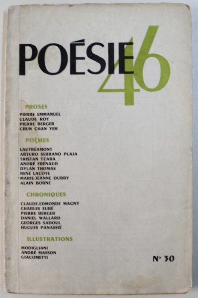 POESIE 46  - REVUE MENSUELLE DES LETTRES , NO . 30 , FEVRIER  - MARS , 1946