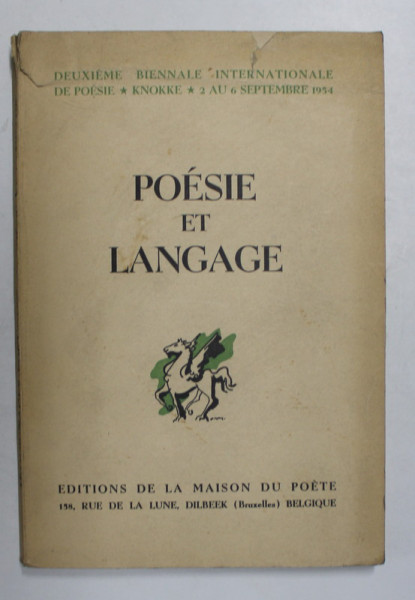 POESIE ET LANGAGE , DEUXIEME BIENNALE INTERNATIONALE DE POESIE , KNOKKE , 2 AU 6 SEPTEMBRE 1954