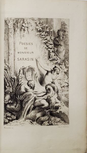 POESIES de FRANCOIS SARASIN , portrait d' apres ROBERT NANTEUIL , 1877