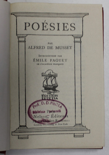 POESIES par ALFRED DE MUSSET , EDITIE DE INCEPUT DE SECOL XX