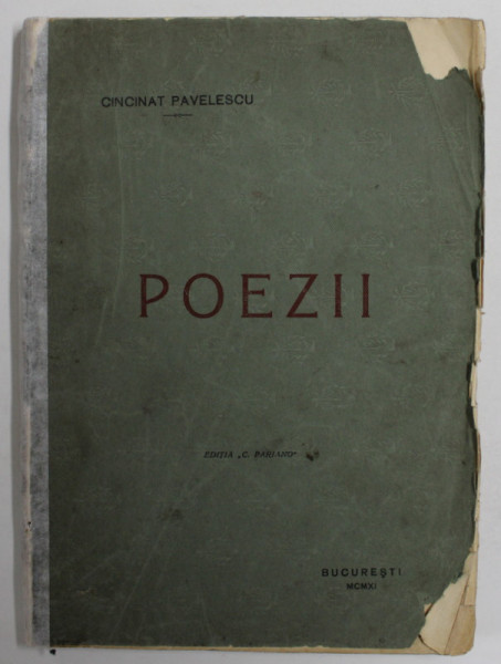 POEZII de CINCINAT PAVELESCU - BUCURESTI, 1911