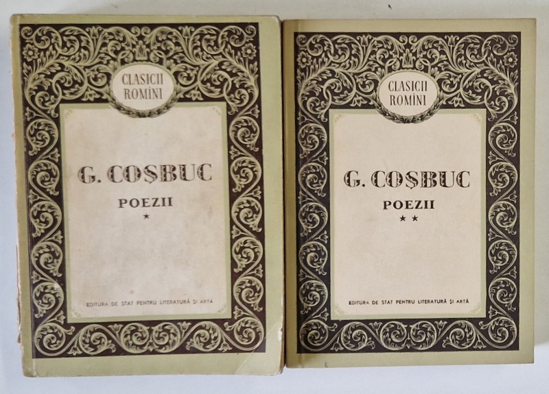 POEZII , VOLUMELE I - II de G. COSBUC , 1958 *PREZINTA URME DE UZURA