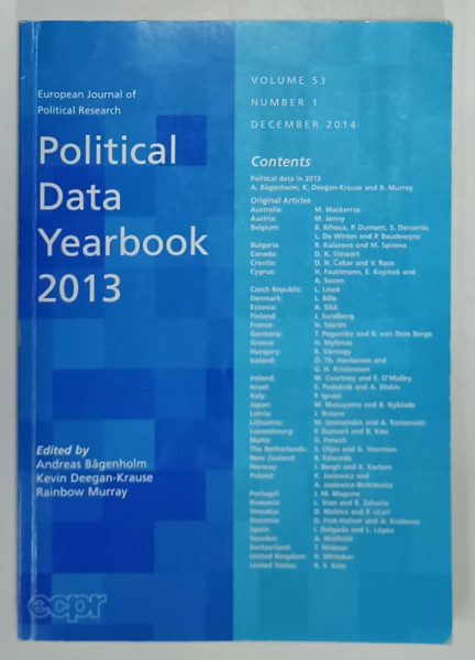 POLITICAL DATA YEARBOOK 2013  , VOLUME 53 , NUMBER 1 ,  APARUT  2014