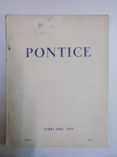 PONTICE, ANUL I, FEBRUARIE 1939, NR 2