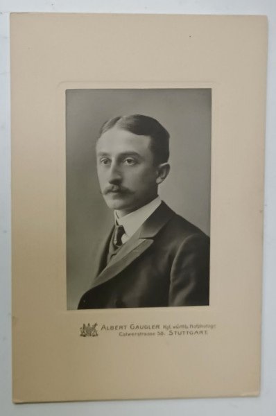 PORTRETUL DOMNULUI NASTA , FOTOGRAF ALBERT GAUGLER , STUTTGART , FOTOGRAFIE , SFARSIT DE SECOL XIX