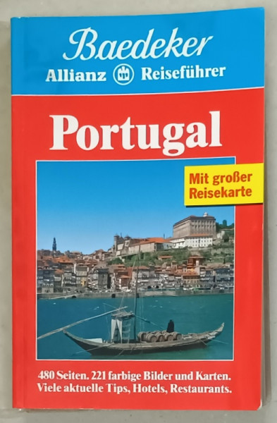 PORTUGAL , ALLIANZ REISEFUHRER , TEXT IN LIMBA GERMANA , LIPSA HARTA , 1996  , LIPSA HARTA