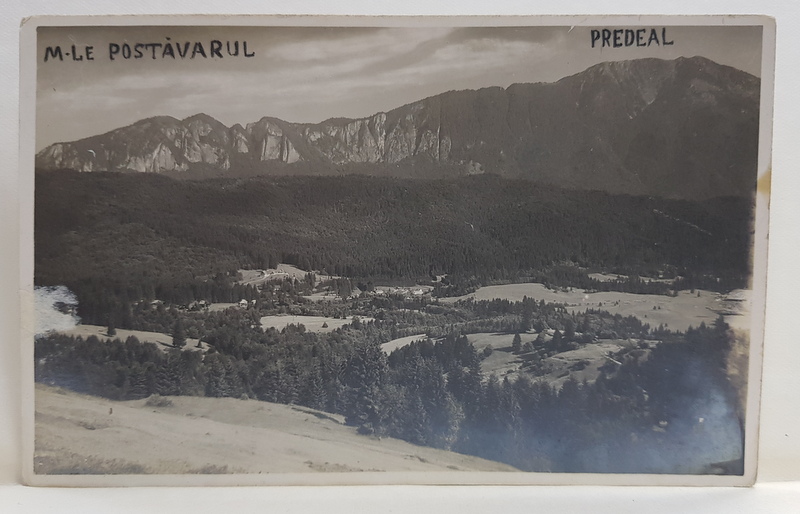 PREDEAL , VEDERE SPRE MUNTELE POSTAVARUL , FOTOGRAFIE TIP CARTE POSTALA , INTERBELICA