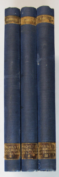 PROFILS ET JUGEMENTS LITTERAIRES , TOME I - III par SAINTE - BEUVE , 1927