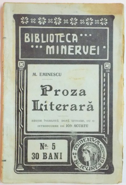 PROZA LITERARA de M. EMINESCU , 1908