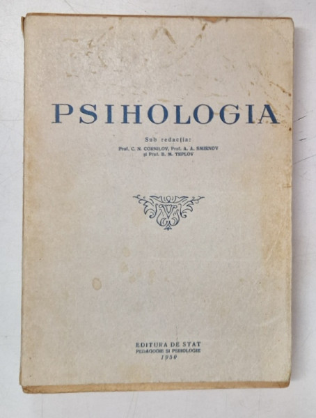 PSIHOLOGIA de C.N. CORNILOV ...B.M. TEPLOV , 1950