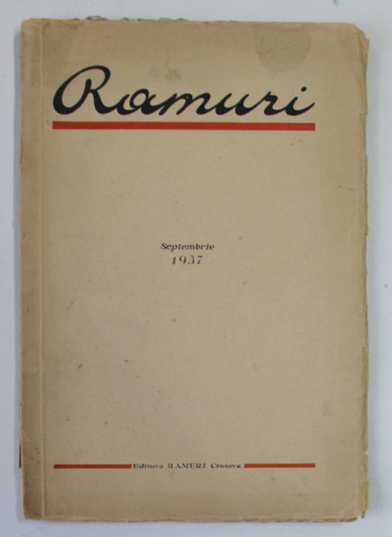 RAMURI , REVISTA , ANUL 29 , NR. 7 , SEPTEMBRIE , 1937