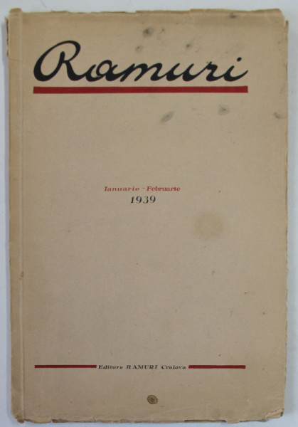 RAMURI , REVISTA , ANUL 31 , NR. 1-2 , IANUARIE - FEBRUARIE  , 1939