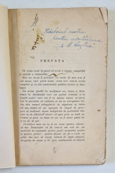 RASBOIUL NOSTRU PENTRU NEATARNARE de GEORGE COSBUC , CCA. 1900, COPERTE REFACUTE , LIPSA PAGINA DE TITLU *