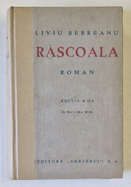 RASCOALA de LIVIU REBREANU , 1935