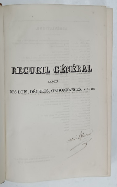 RECUEIL GENERAL ANNOTE DES LOIS , DECRETS , ORDONNANCES , TOME DIX - SEPTIEME , 1838